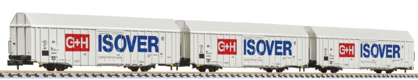 Liliput 260159 - 3-tlg. Set, großräumiger Güterwagen, Hbbks, DB AG, "G+H ISOV