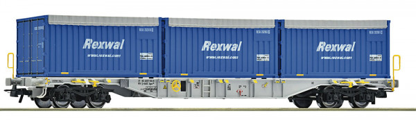 Roco 6600234 - DB AG Containertragwagen Sgns ser AAE Ep.6, 3x 20`Container "Rexwal"