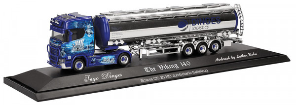 Herpa 122344 - Scania CS 20 HD Jumbochromtank-Sattelzug "Ingo Dinges/Wickie"