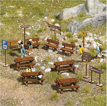 Busch 1484 - Wald-Sitzgarnitur aus Echtholz Laser Cut