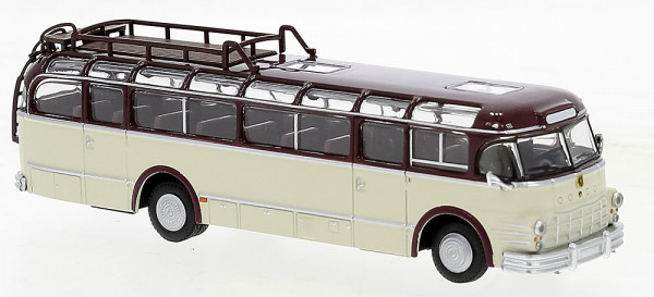 Brekina 58065 - Saurer 5 GVF-U dunkelrot, beige, 1951,
