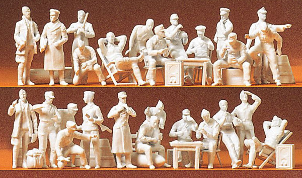 Preiser 16502 - Piloten und Bodenpersonal Luftwaffe Deutsches Reich 1935-45 26 unbemalte Miniaturfig
