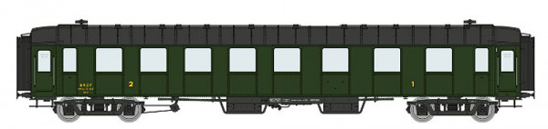 REE VB-379 - SNCF Reisezugwagen 2.Klasse grün OCEM RA A3B5 (ex Midi) Ep.3a, Dach schwarz