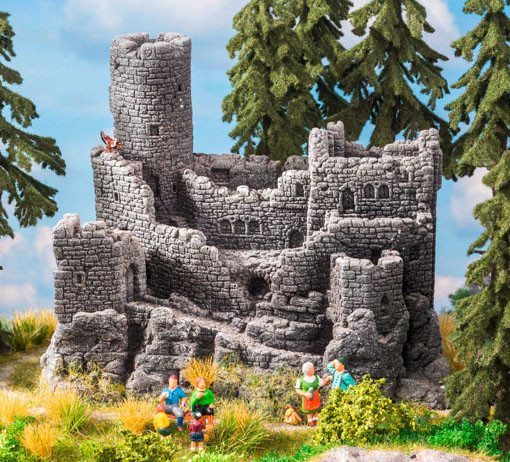 Noch 58609 - Burgruine, 15,5 x 10 cm, 12 cm hoch