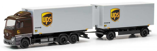 Herpa 317832 - Mercedes-Benz Actros Classicspace Wechselkoffer-Hängerzug "UPS"