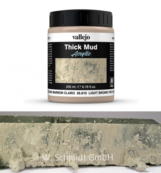 Vallejo 726810 - Weathering Schlamm, hellbraun, 200 ml