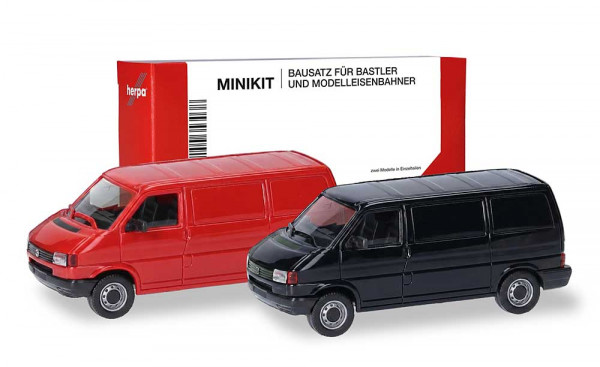 Herpa 012386-005 - MiniKit VWT4 Kasten rot/schwar