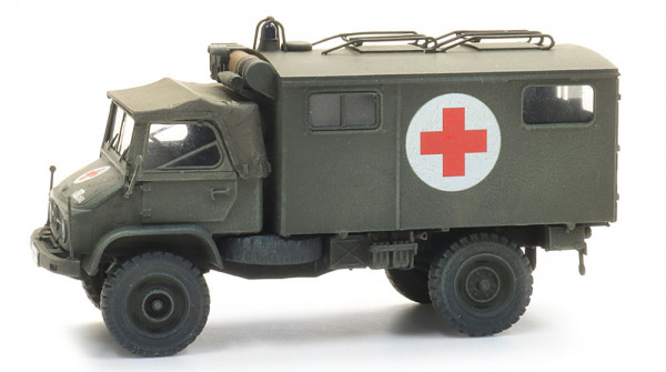 Artitec 6870778 - BRD Unimog 404s Krankenwagen gelboliv