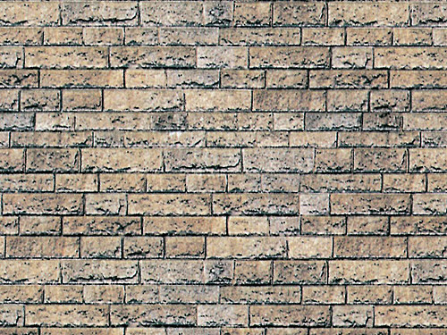 Vollmer 46038 - H0 Mauerplatte Basalt aus Karton, 25 x 12,5 cm, 10 Stück