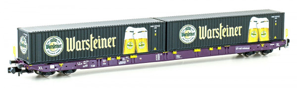 Hobbytrain H23105 - NS Containerwagen Sggnss´80 Railrelease, Ep.6, 2x 40`Container "Warsteiner"