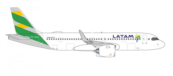 Herpa 539746 - LATAM Airlines Brasil Airbus A320neo - Brazil Flag livery