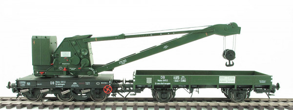 Lenz 42450-02 - DB Kranwagen Wyhlen 10t Ep.3, mit Antrieb und Elektronik und Kranbegleitwagen