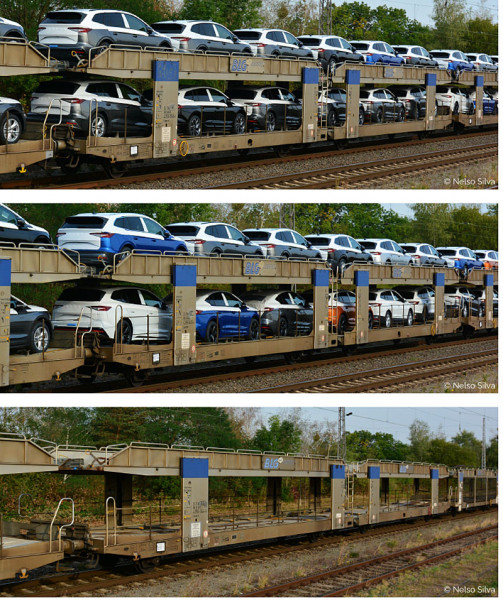 Sudexpress S356002 - SNCB Set 3-teilig Autotransportwagen Laaers L02A Ep.6, BLG Logistics