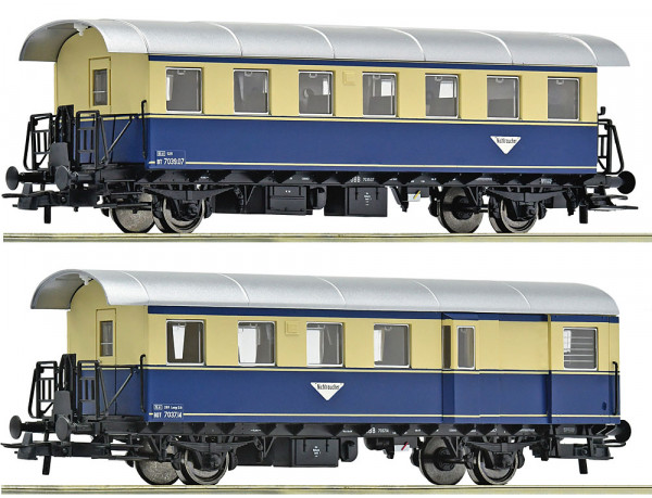 Roco 6200081 - ÖBB Set 2-teiilig Spantenwagen creme/blau Ep. 3