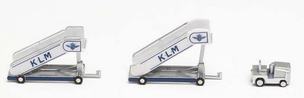 Herpa 571883 - KLM historic passenger stairs (2) with tractor (1)