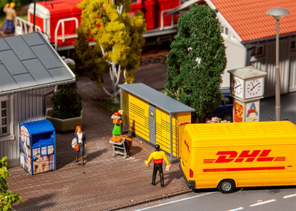 Faller 180281 - Set 2 Packstationen DHL, je 50 x 15 x 27 mm