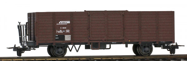 Bemo 2251129 - RhB Hochbordwagen E 6619 mit Blechtafel, Bretter ausgebessert