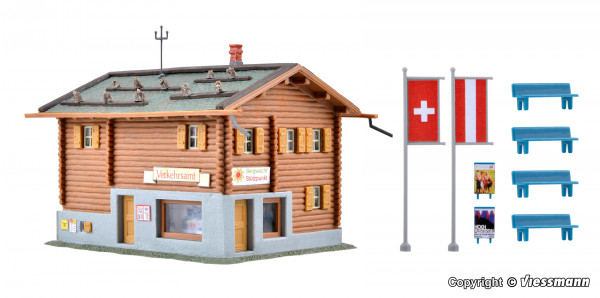 Kibri 38021 - Verkehrsamt in Davos CH 10,5x8x7 cm