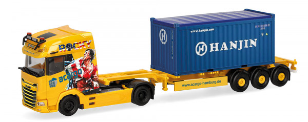 Herpa 320672 - DAF XG+ Container-Sattelzug "Acargo / 20 ft. Open Top Hanjin"