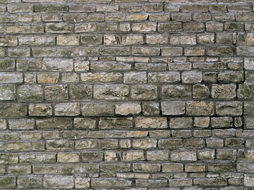 Vollmer 46040 - H0 Mauerplatte Granit aus Karton, 25 x 12,5 cm, 10 Stück