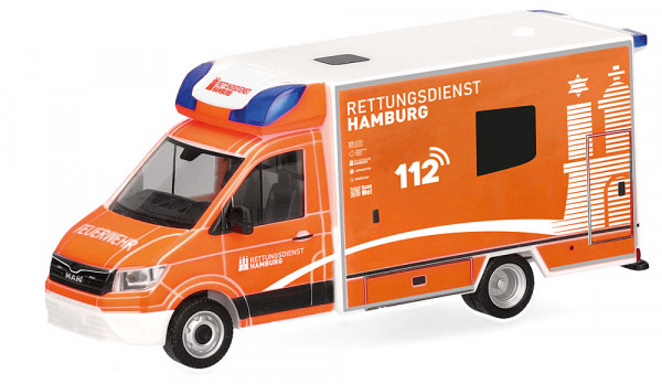 Herpa 099196 - MAN TGE Fahrtec RTW "Feuerwehr Hamburg"