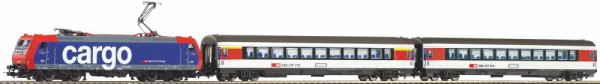 Piko 59107 - Startset PSCwlan SBB EC Re 484 + 2 Wagen, A-Gleis & Bettung