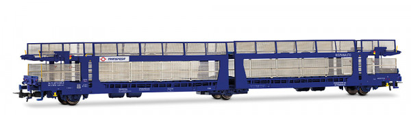 Jouef HJ6327 - Transfesa, 3-achs. Autotransportwagen, Bauart Laeks 63C „Hispanauto”, blau