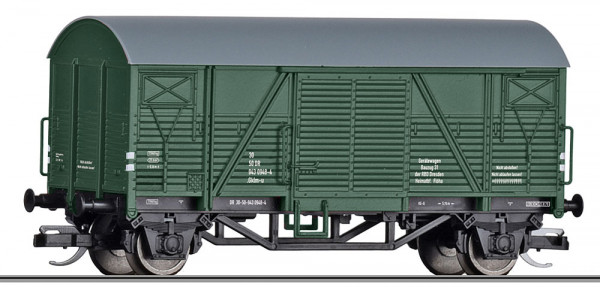 Tillig 14201 - DR gedeckter Güterwagen grün, Gerätewagen Bauzug 31 Ep.4
