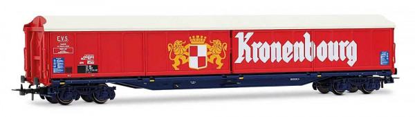 Jouef HJ6322 - SNCF Schiebewandwagen Typ Habis „Kronenbourg”, blaues Fahrgestell, Ep.4