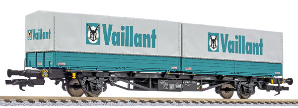 Liliput 235223 - DB Containertragwagen Lgjs571 Ep.4, beladen mit 2 Wechselpritschen "Vaillant"