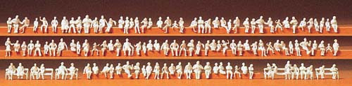 Preiser 79007 - Sitzende Personen. 120 unbemalte Miniaturfiguren. Bausatz. Figuren: Materialfarbe we