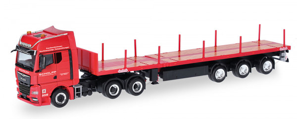 Herpa 319508 - MAN TGX GX Teletrailer-Sattelzug "Scholpp"
