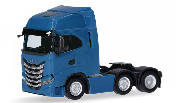 Herpa 317122-003 - Iveco S-Way Zugmaschine 3achs (6x2), verkehrsblau