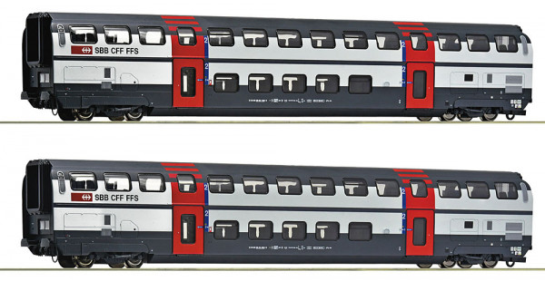 Roco 6200217 - SBB Set 2-teilig Doppelstockwagen 2. Klasse Typ B "IC 2000" Ep. 5-6