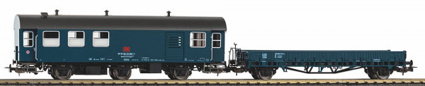 Piko 28334 - DB Set 2-teilig Werkstattwagen (Umbauwagen mit altem roten DB-Keks) + Flachwagen Ks oc