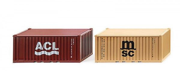 Wiking 001826 - Zubehörpackung - 2x 20ft. Container "ACL" + "MSC"