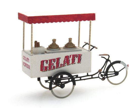 Artitec 387.298 - Eisverkaufsfahrrad Gelati Venezia Fertigmodell aus Resin, lackiert