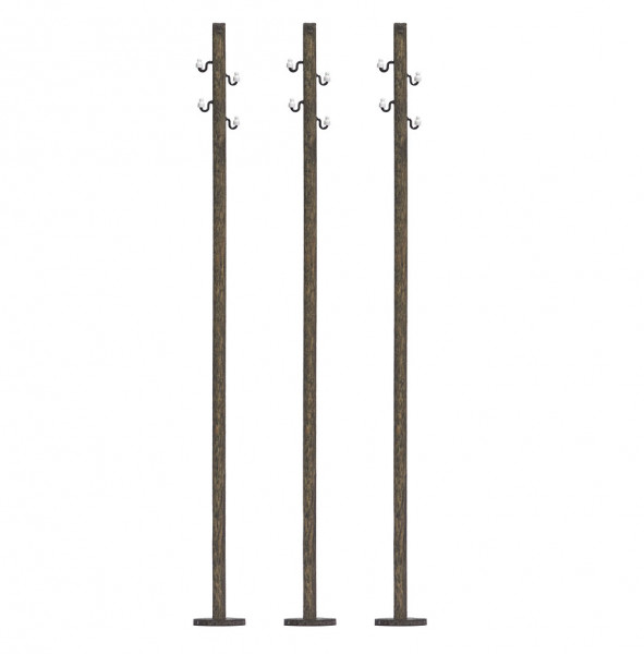 Busch 1754 - Freileitung 3 Holzmasten H0