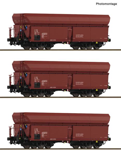 Roco 6600424 - CSD 3er Set Selbstentladewagen Fads CSD E4