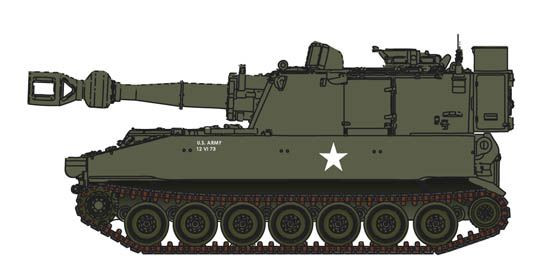 Artitec 6870150 - US Panzer M109 A2, für Eisenbahntransport, Fertigmodell aus Resin, lackiert