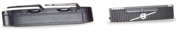 Herpa 053921 - Zubehör Blenden Volvo ohne Logo, Grill mit Logo, schwarz Inhalt: (4 Stück)