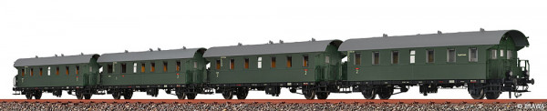 Brawa 46827 - DB Set 4-teilig Personenwagen "Donnerbüchsen" Ep.3, Wechselstromausführung incl. LED I