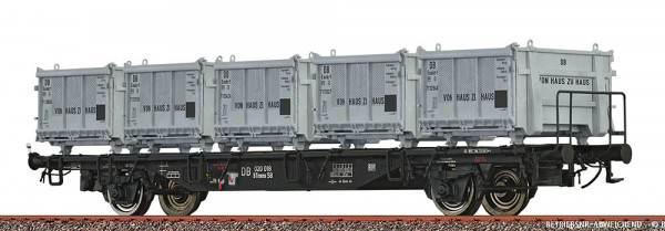 Brawa 49138 - H0 Behältertragwagen Lbs589 DB, mit Eoskrt022 "Von Haus zu H