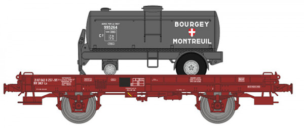 REE WB-646 - SNCF Flachwagen UFR Mono-Porteur Ep.4, Scheibenräder, beladen