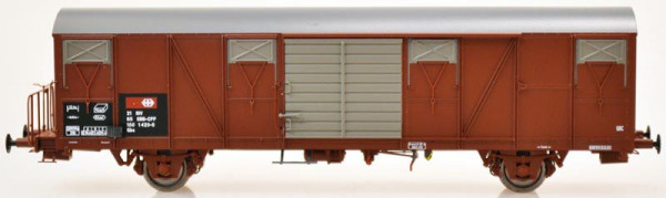 Exacttrain 20435 - SBB gedeckter Güterwagen Gbs mit Bremserbühne Ep.5, Dach glatt