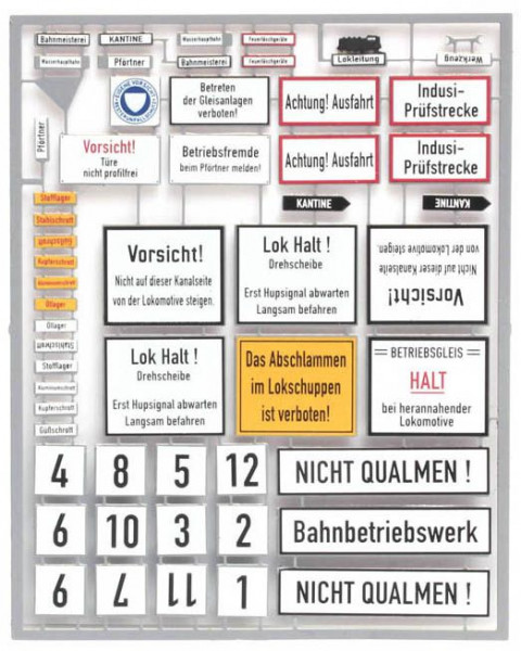 Artitec 10.352 - Betriebswerkschilder, Epoche III-IV, Bausatz aus Ätzteilen und Abziehbilder