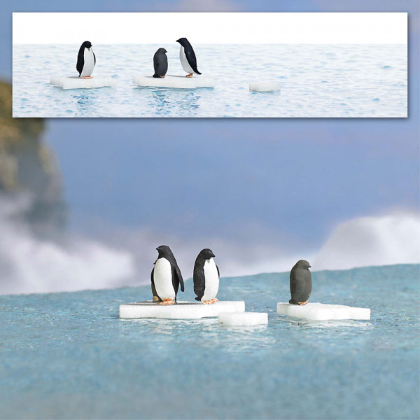 Busch 7923 - A-Set: Pinguine auf Eis H0