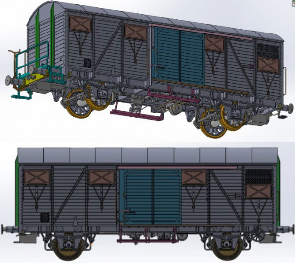 Exacttrain 20925 - SNCF Set 2-teilig gedeckte Güterwagen Gs rotbraun Ep.4