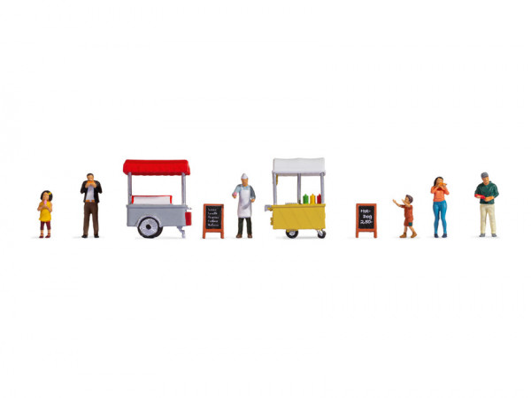 Noch 16229 - Figuren-Themenwelt „Eis und Hot Dog-Wagen“