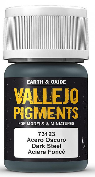 Vallejo 773123 - Pigmentfarbe 30ml Dunkler Stahl